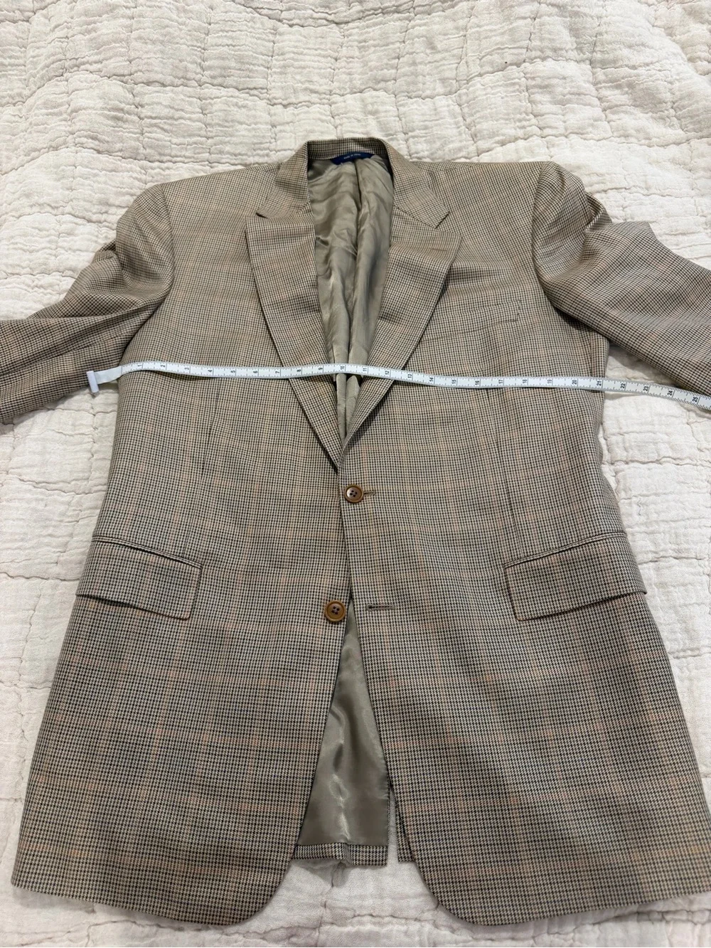 Brooks Brothers Regent Ethomas Silk and Wool Brown Houndstooth Check Blazer